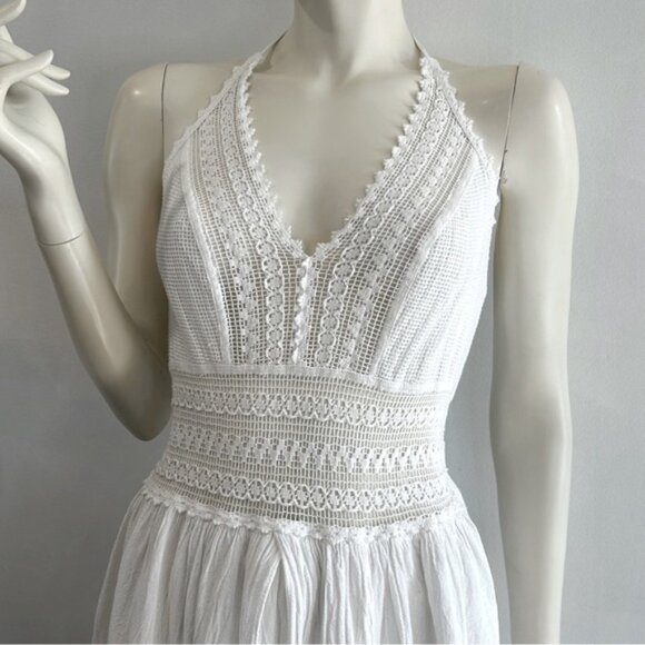 Seaspice Bohemian Peruvian Cotton Halter Dress - Picture 5 of 15